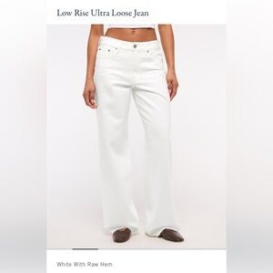 ISO Abercrombie Low Rise Ultra Loose Jeans White Size 25 or 24